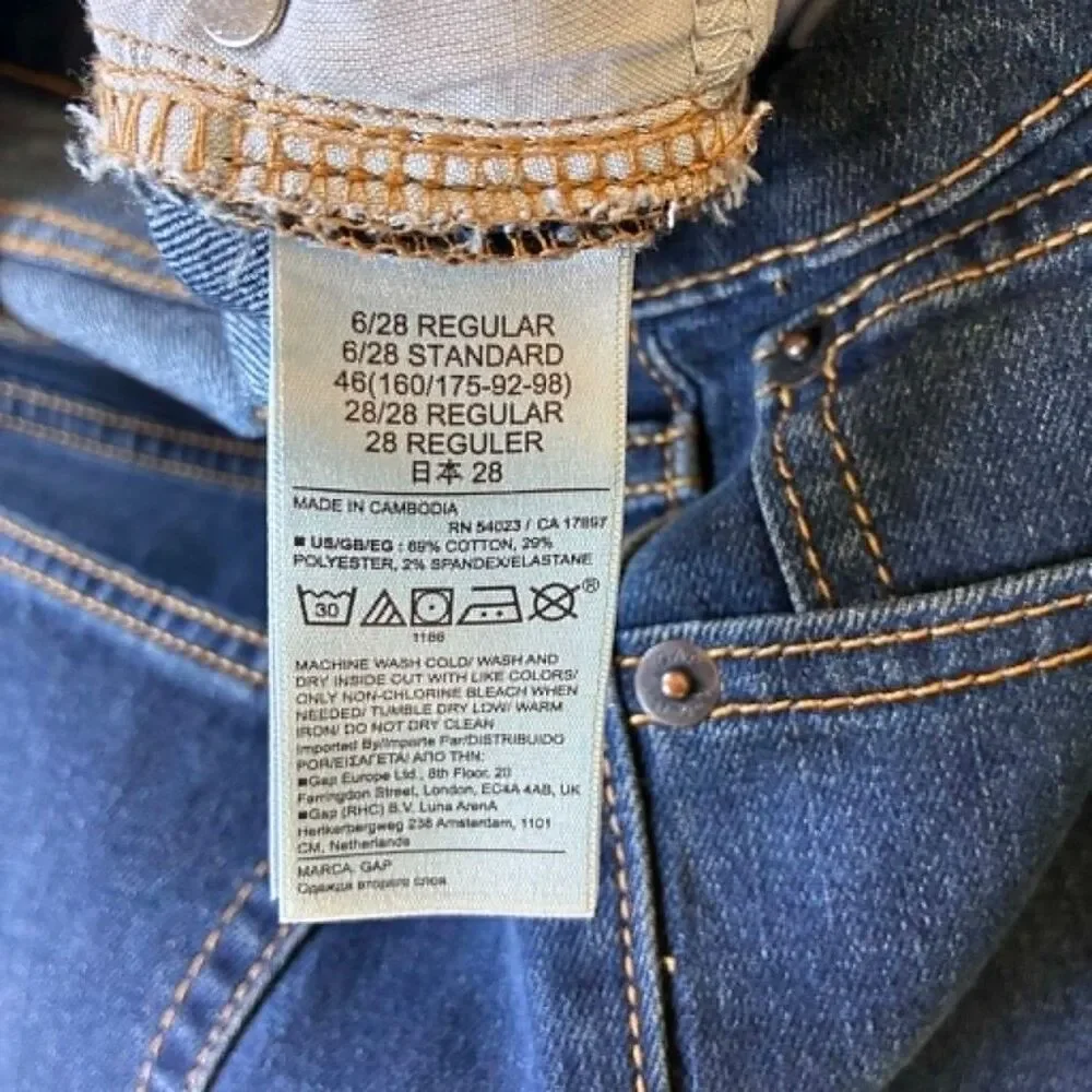 GAP Denim Womens Bootcut Jeans Size 6 28R Medium Wash Stretch Blue